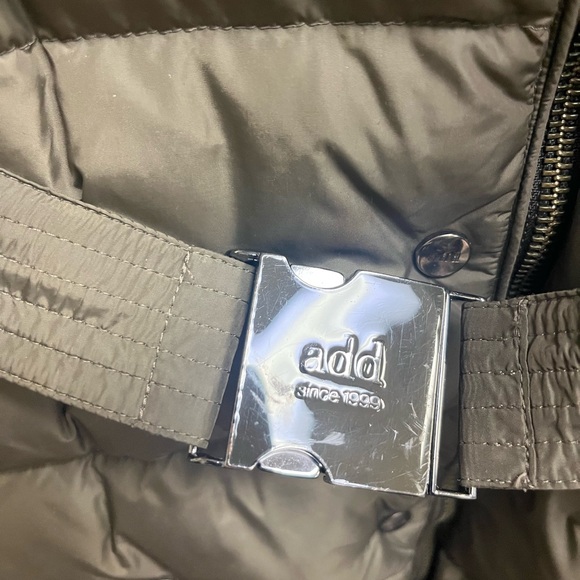 ADD Olive Puffer winter down Jacket with cinch waist Buckle - Picture 2 of 7